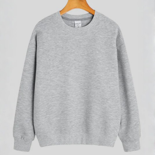Plain Sweatshirt for Her - Grey