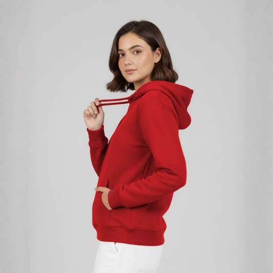 Plain Hoodie for her - Red