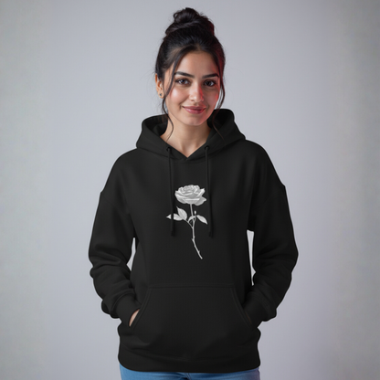 Black rose print hoodie