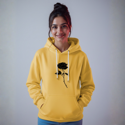 Black rose print hoodie