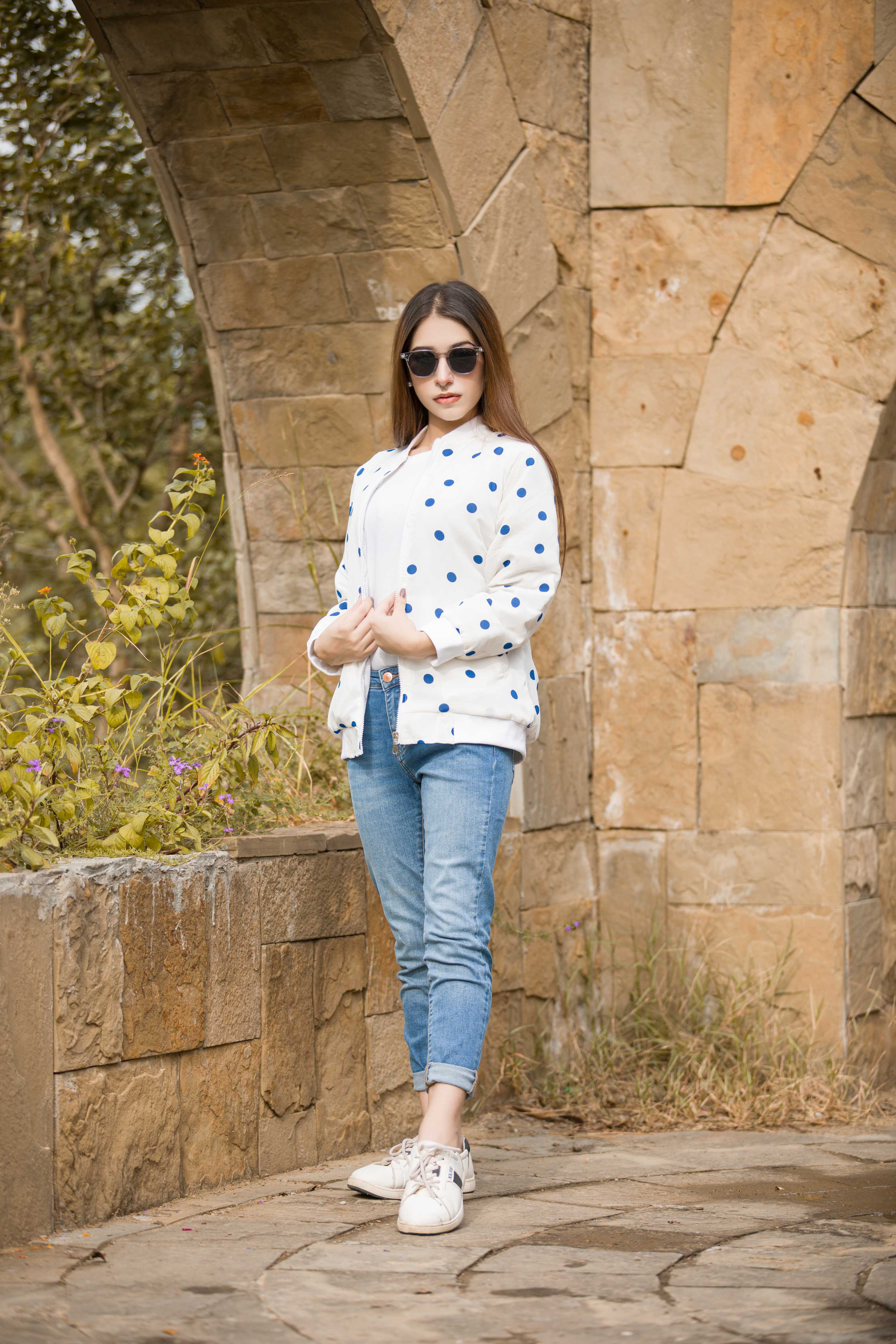 Blue Dotted Bliss Women's Jacket