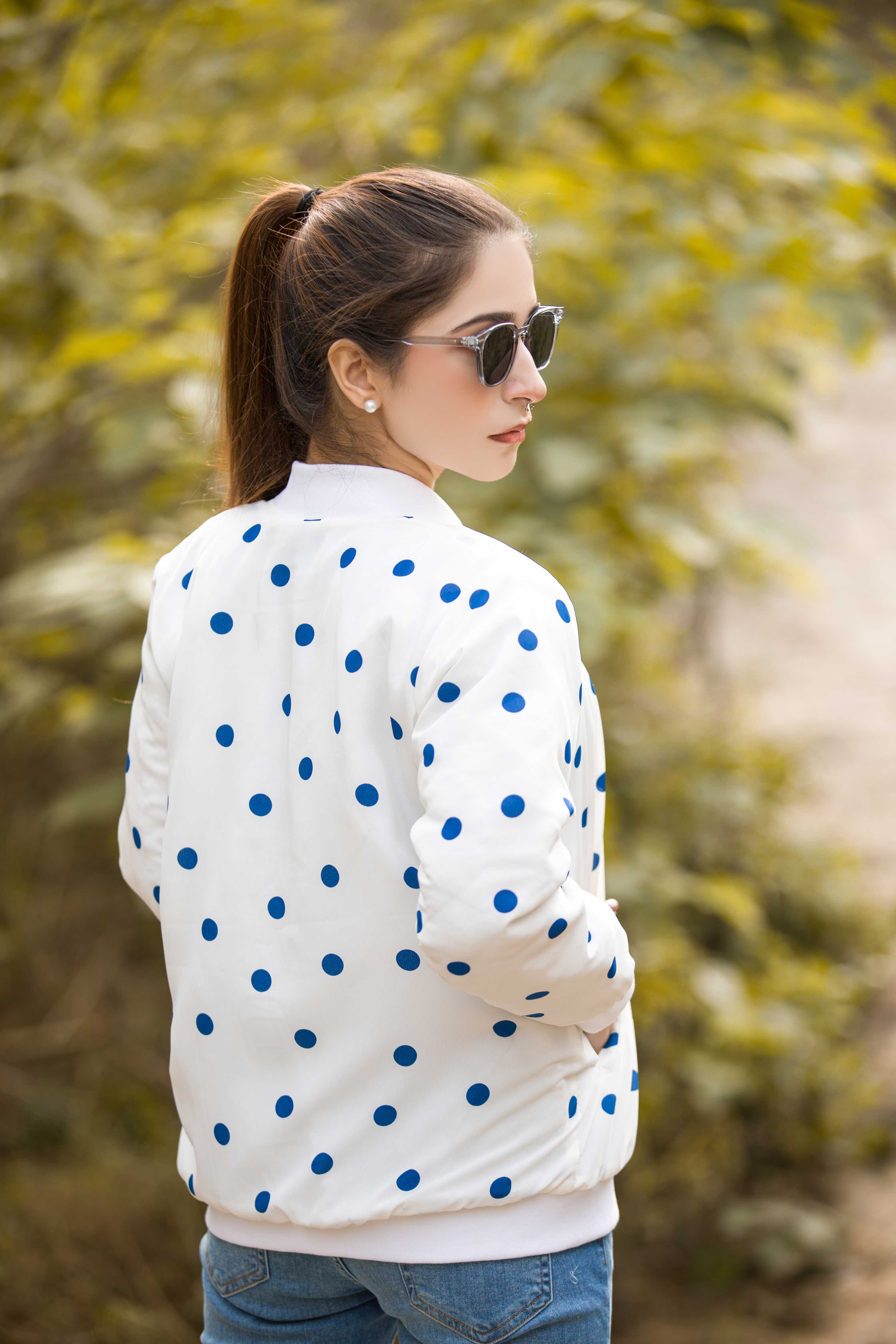 Blue Dotted Bliss Women's Jacket