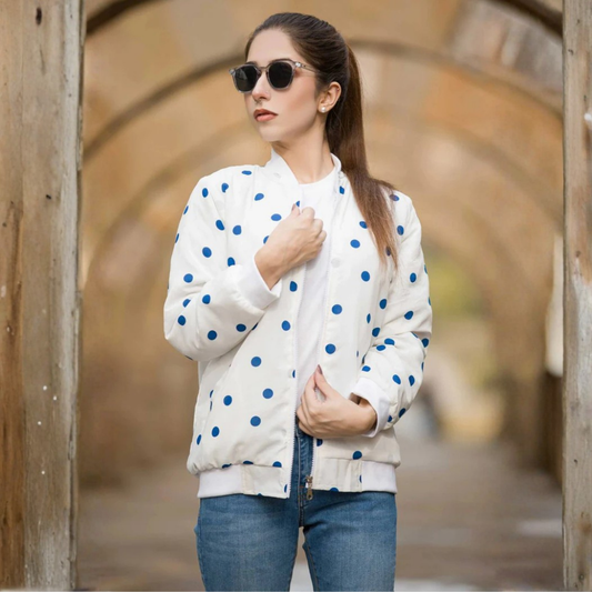 Blue Dotted Bliss Women's Jacket