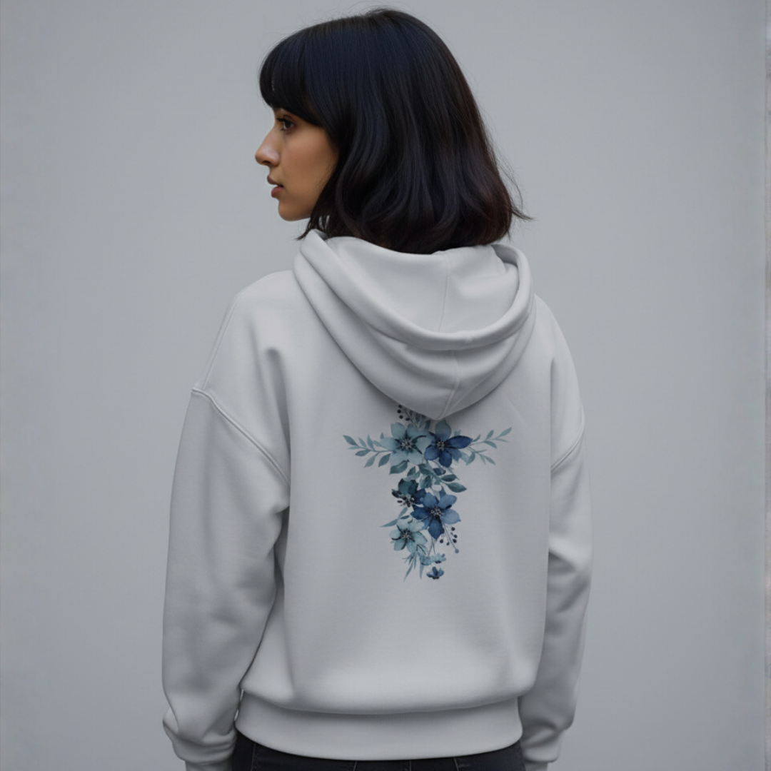 Blue bunch print hoodie