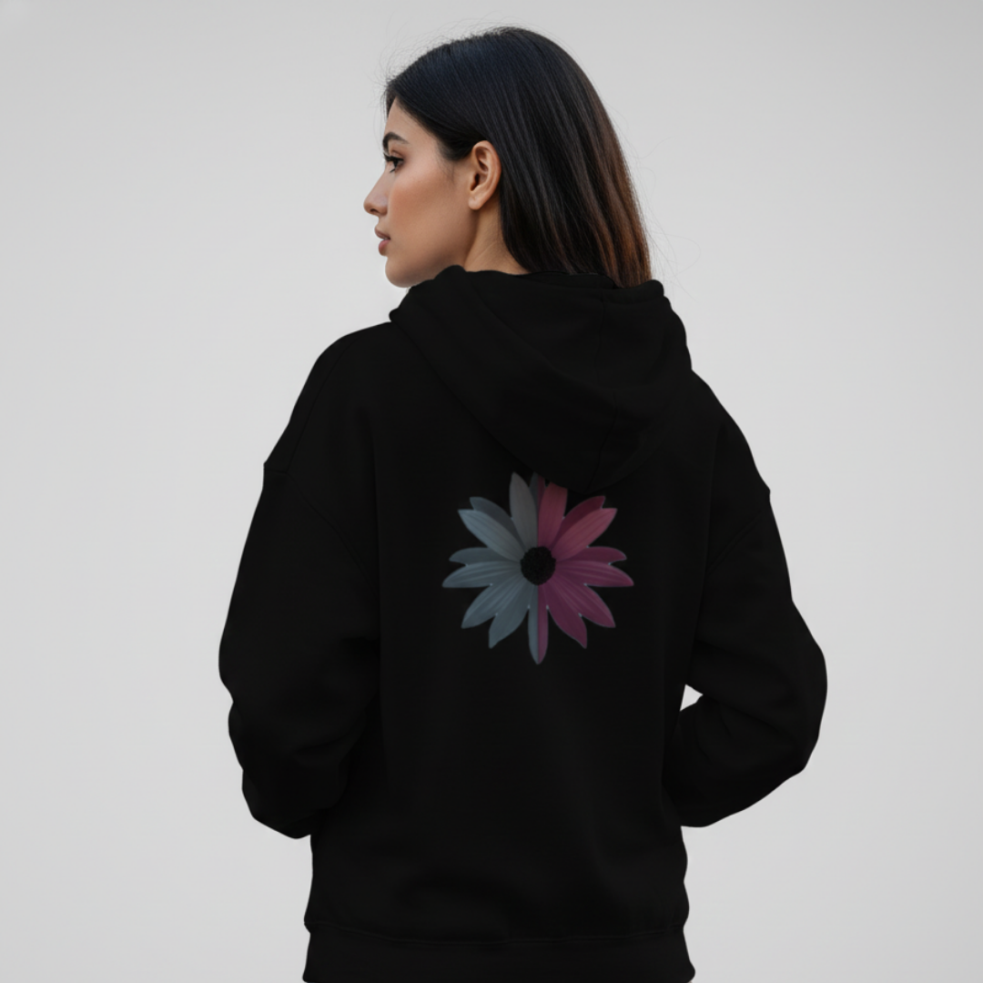 Flower Glow print hoodie