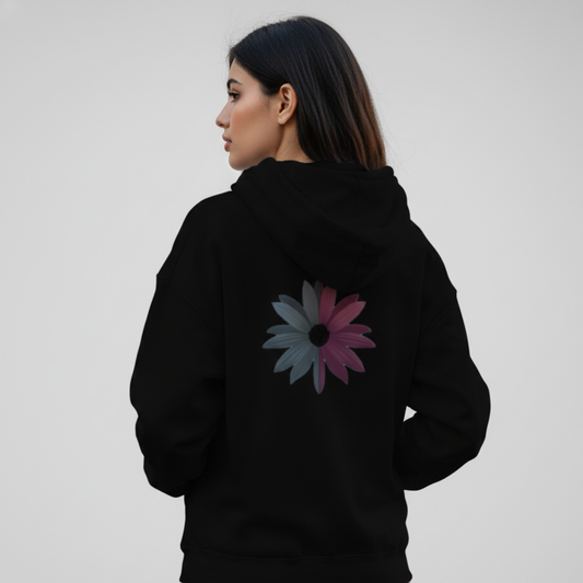Flower Glow print hoodie