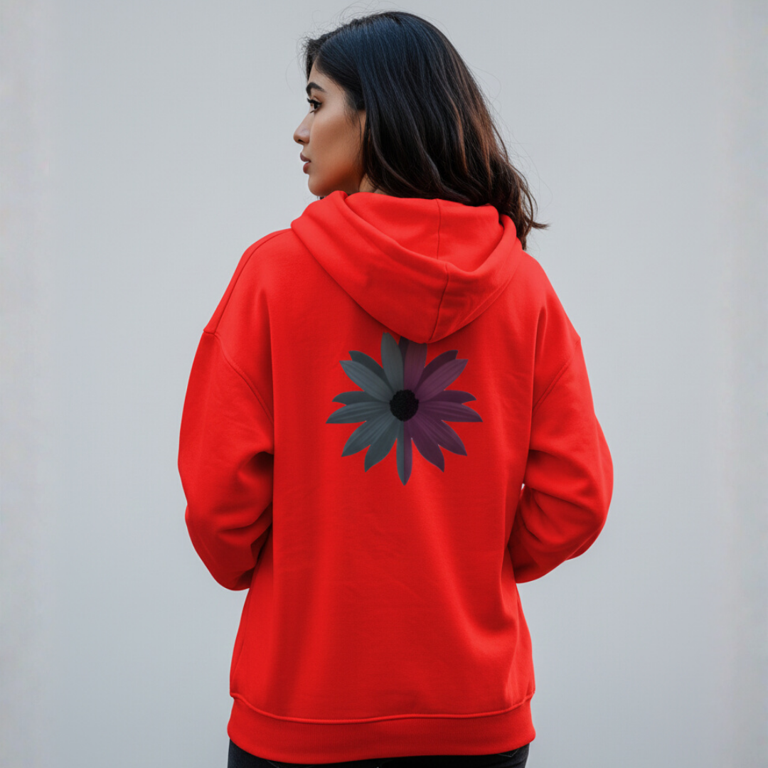 Flower Glow print hoodie