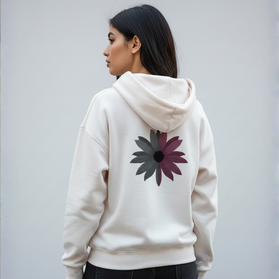 Flower Glow print hoodie