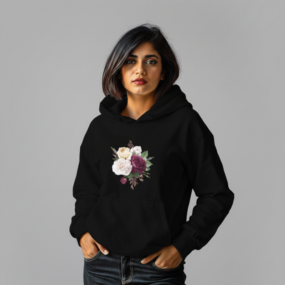 Flower bunch print hoodie