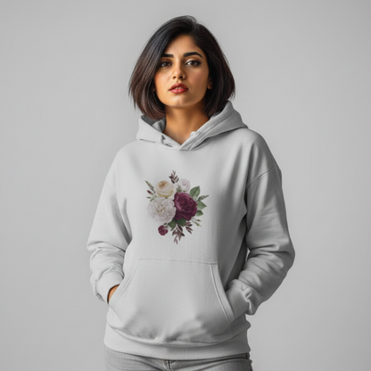 Flower bunch print hoodie