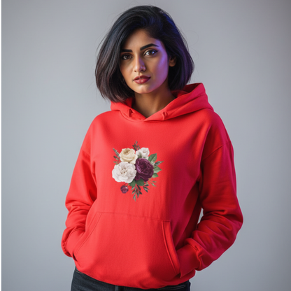 Flower bunch print hoodie