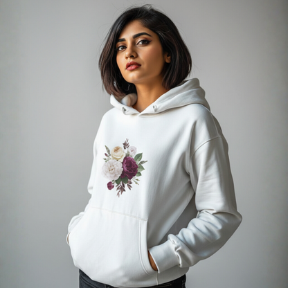 Flower bunch print hoodie