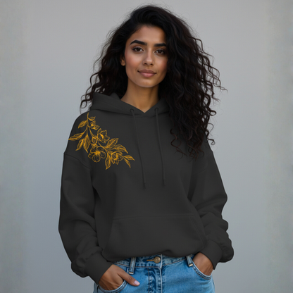 Golden Leafy print hoodie