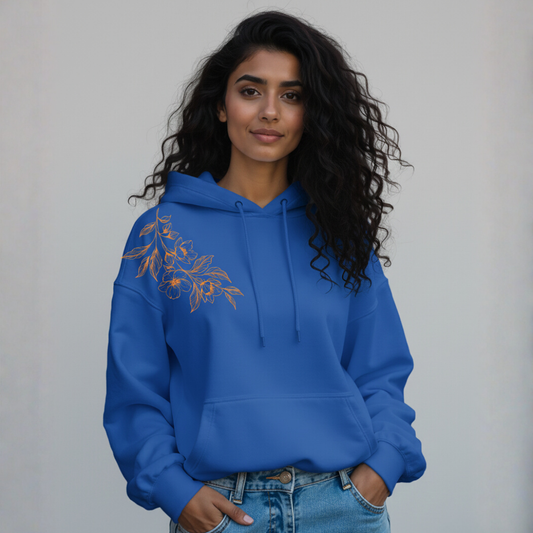 Golden Leafy print hoodie