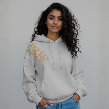 Golden Leafy print hoodie