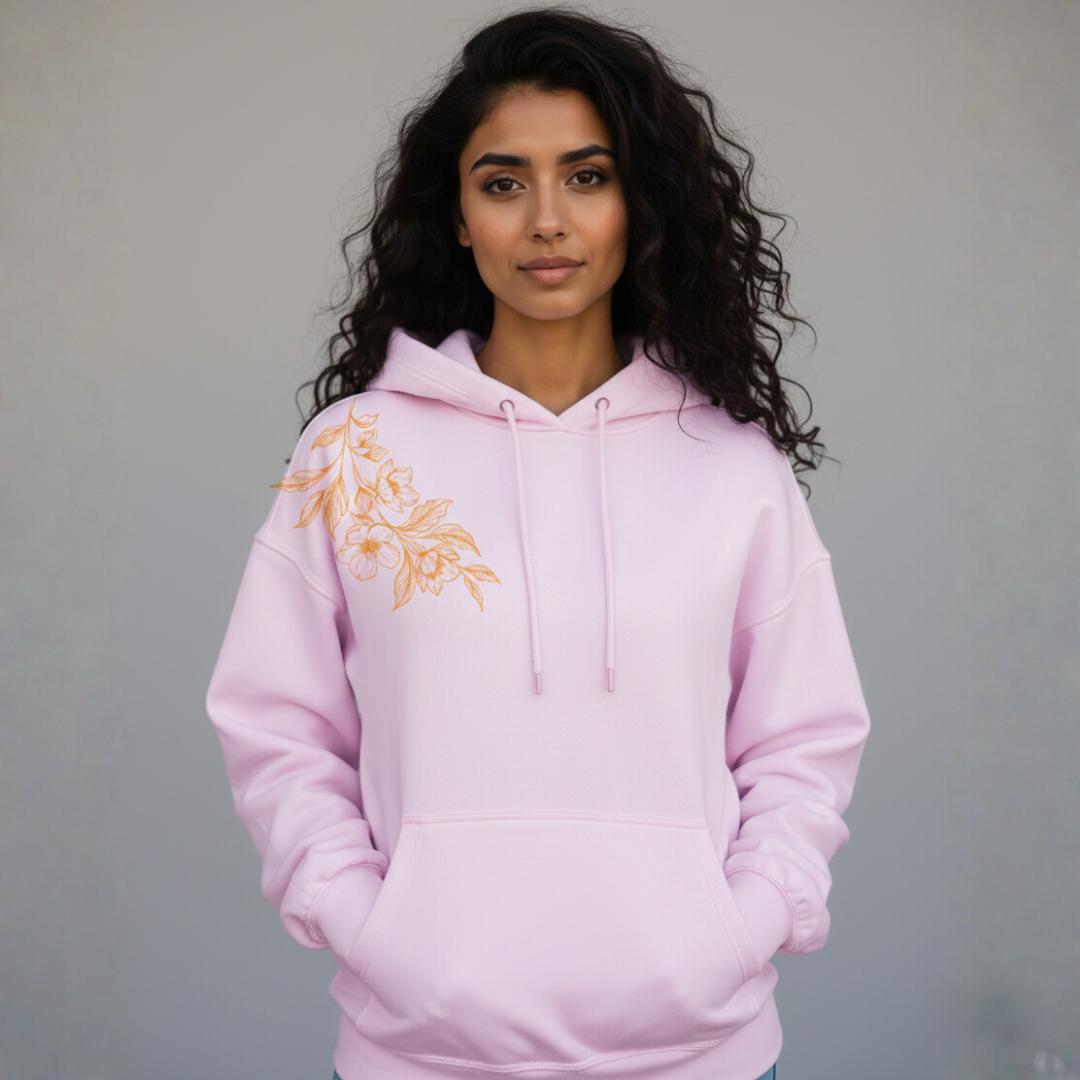 Golden Leafy print hoodie