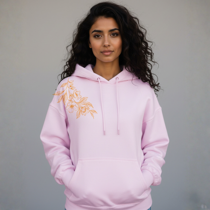 Golden Leafy print hoodie