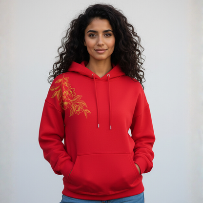 Golden Leafy print hoodie