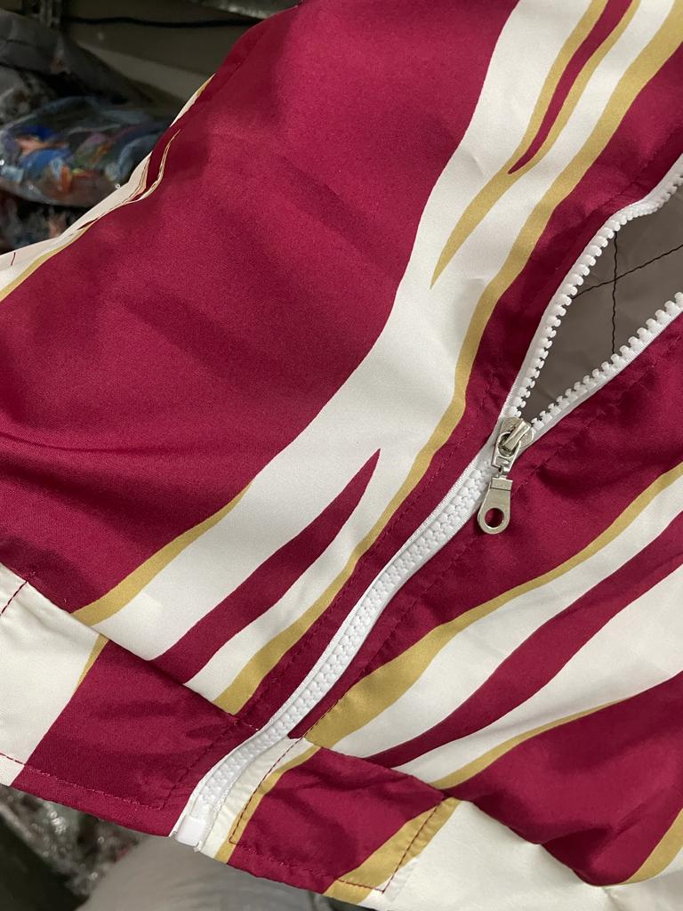 Maroon Striped Comfort Women's Jacket