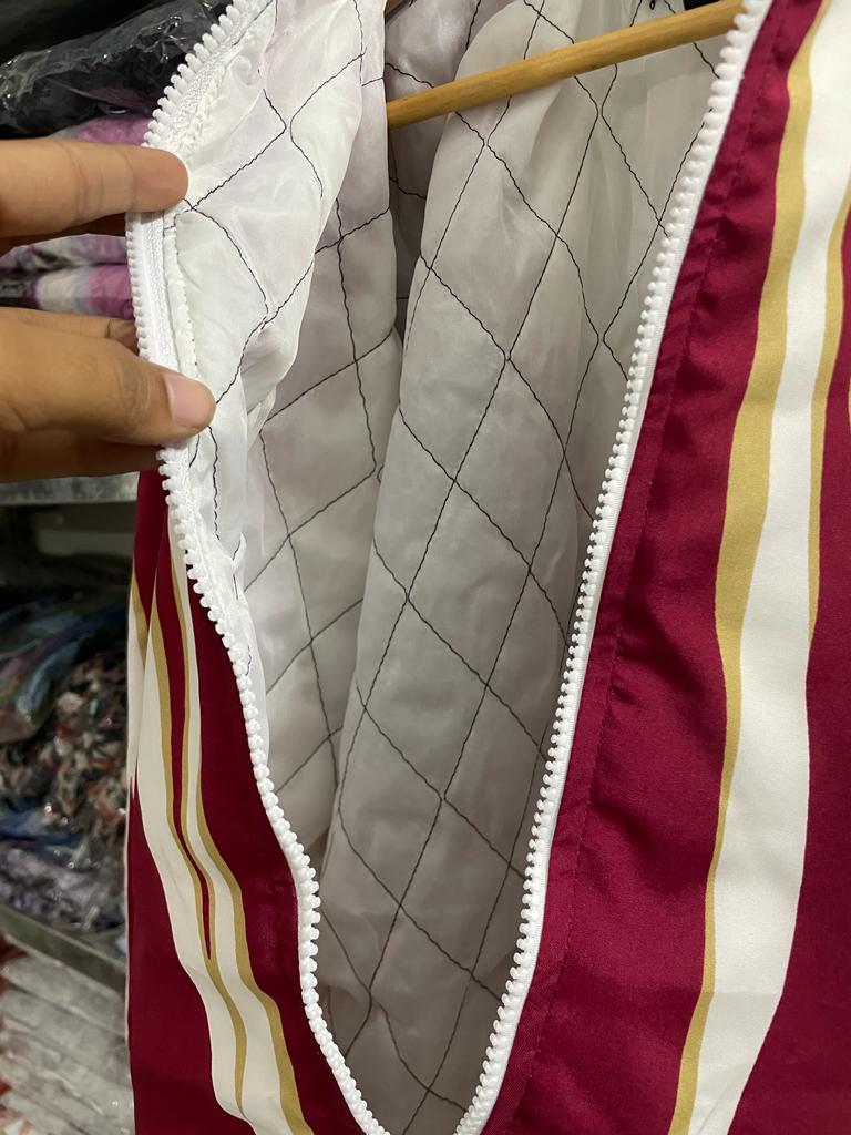 Maroon Striped Comfort Women's Jacket