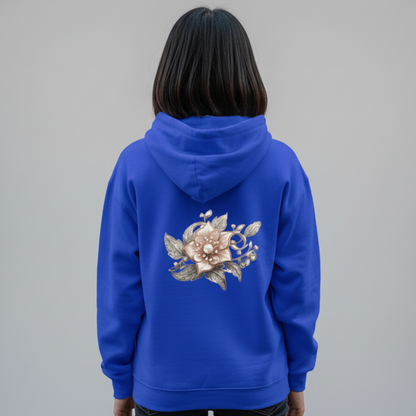 Pearl flower print hoodie