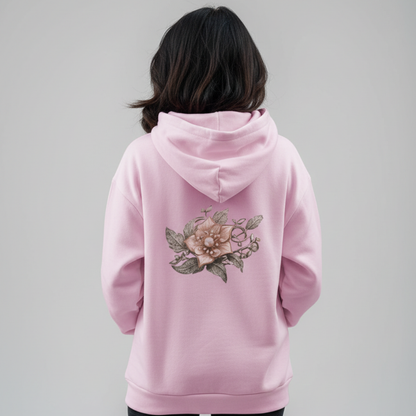 Pearl flower print hoodie