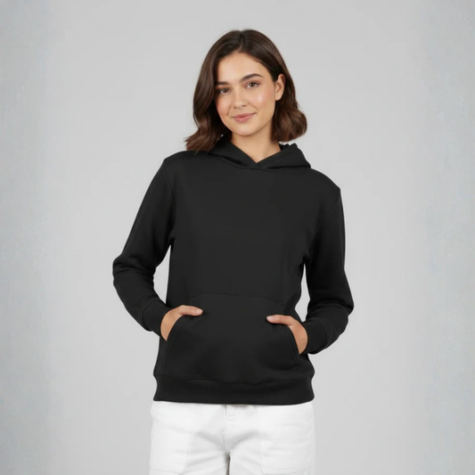 Plain Hoodie for her - Black