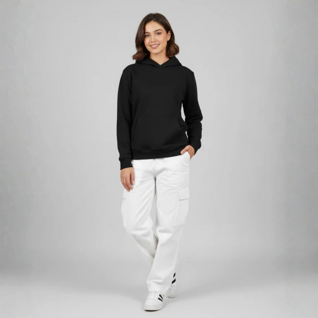 Plain Hoodie for her - Black