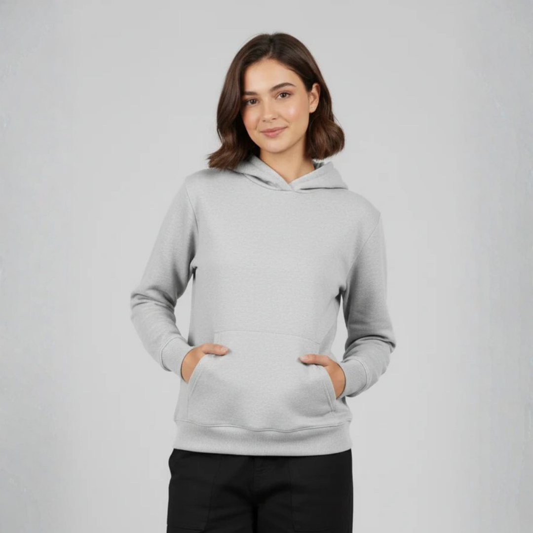 Plain Hoodie for her - Grey