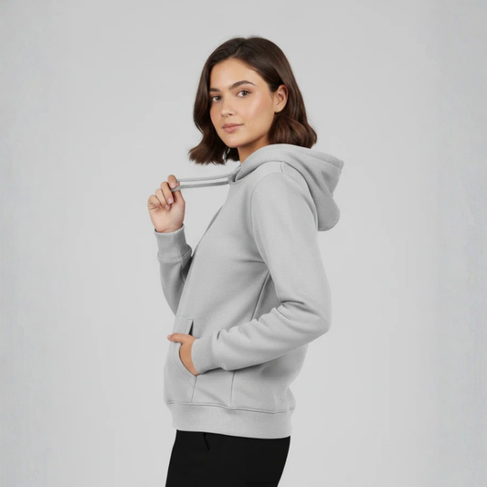Plain Hoodie for her - Grey
