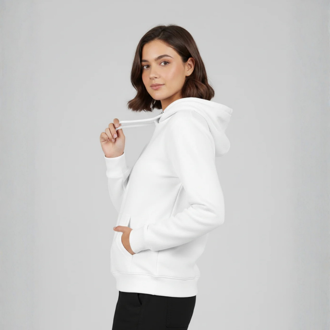Plain Hoodie for her - White