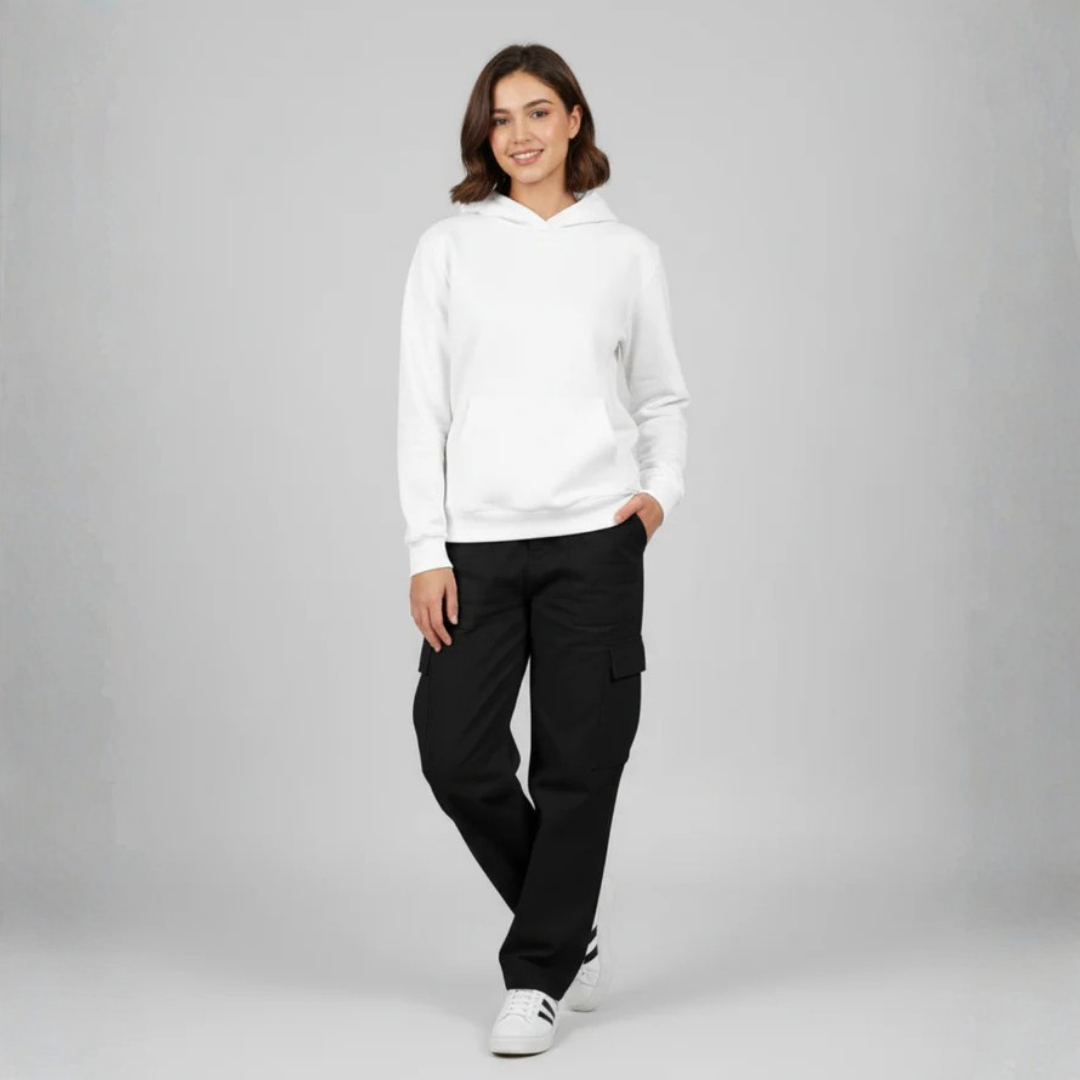 Plain Hoodie for her - White