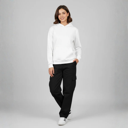 Plain Hoodie for her - White
