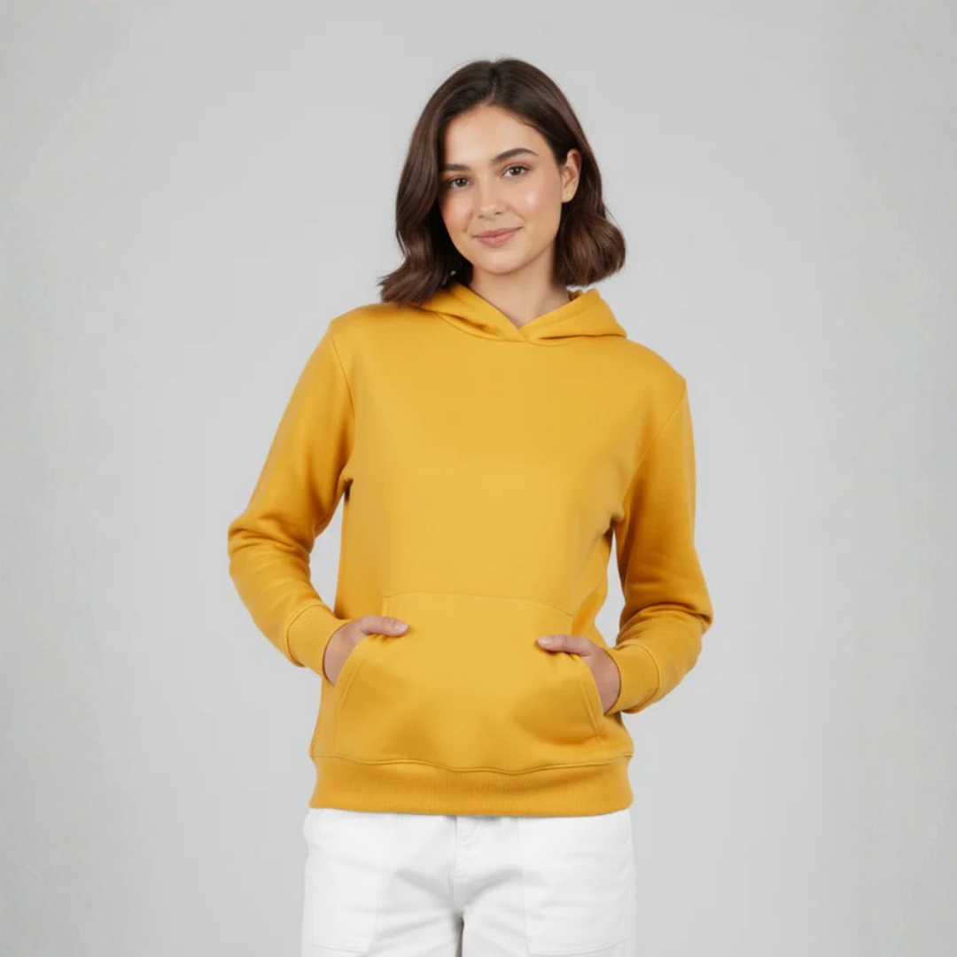 Plain Hoodie for her - Yellow