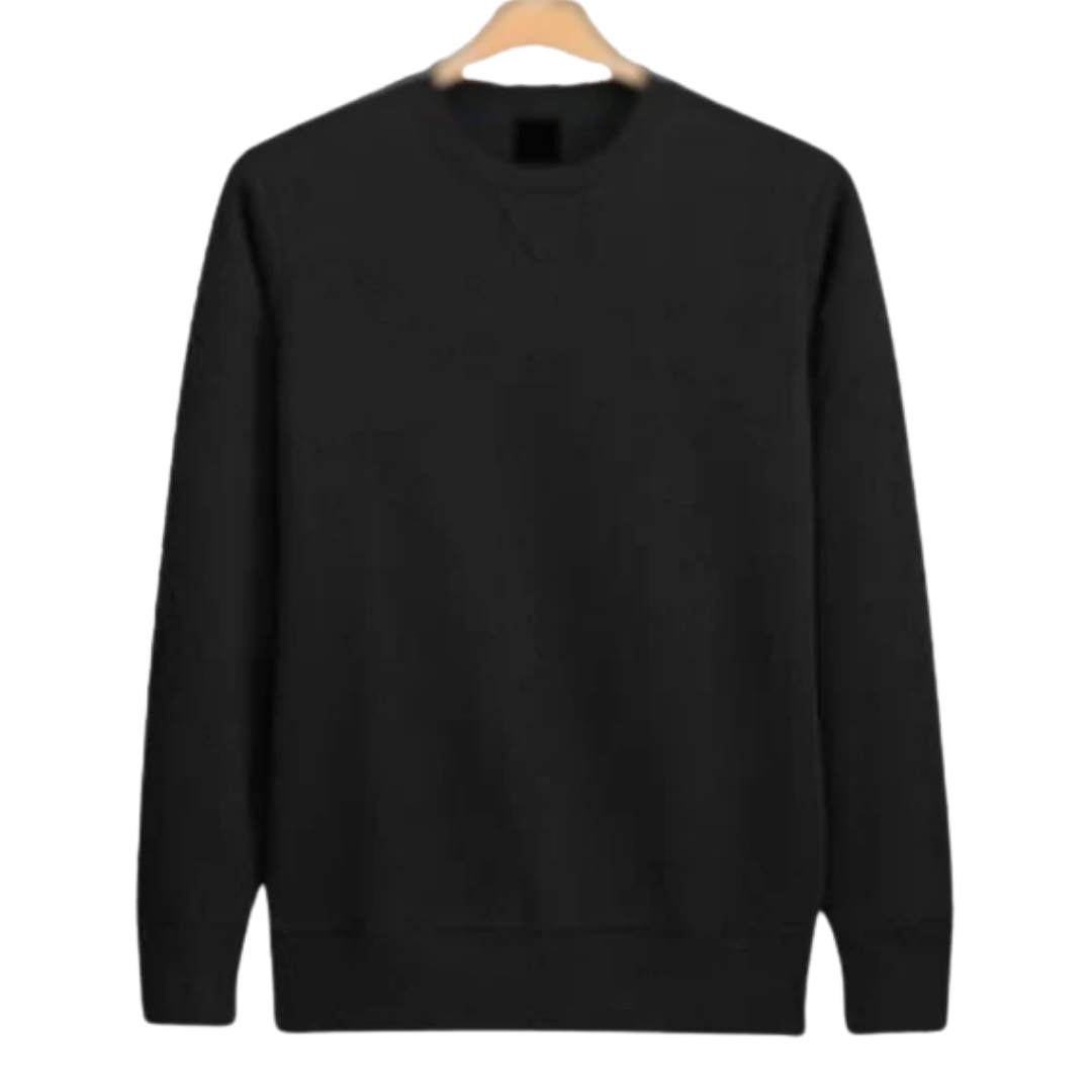Plain Sweatshirt for Her Black