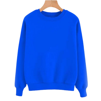 Plain Sweatshirt for Her Blue