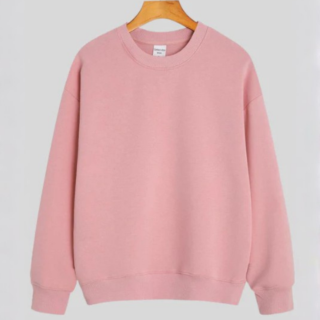 Plain Sweatshirt for Her Pink