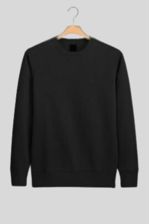 Plain Sweatshirt for Her Black