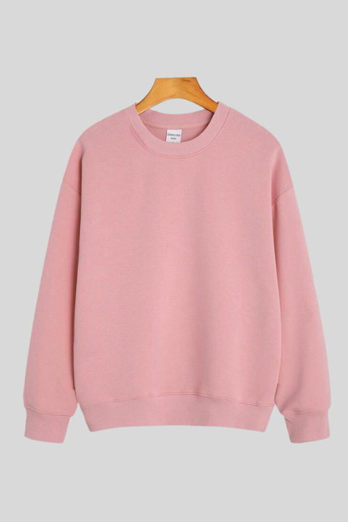 Plain Sweatshirt for Her Pink