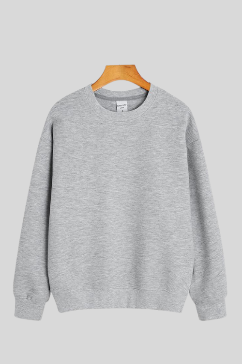 Plain Sweatshirt for Her - Grey