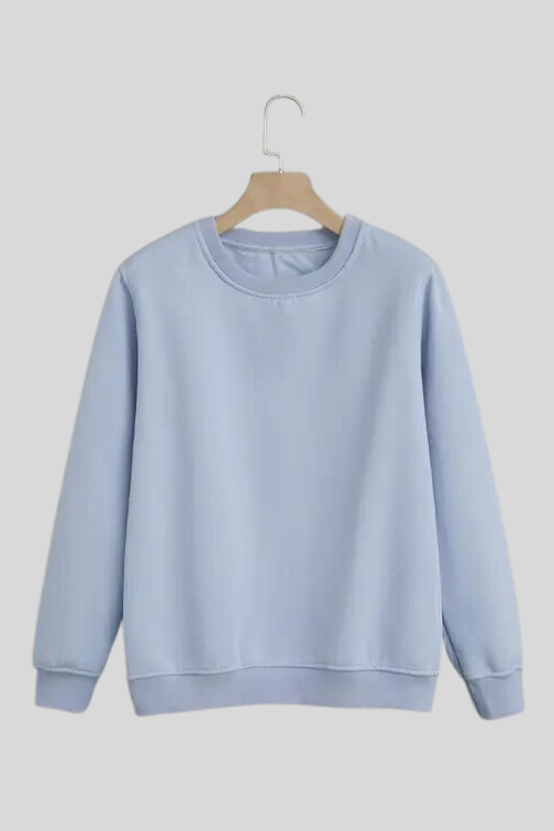 Plain Sweatshirt for Her Skye Sky Blue