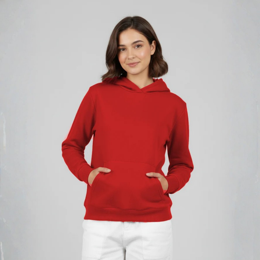 Plain Hoodie for her - Red