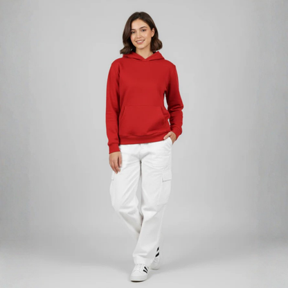 Plain Hoodie for her - Red