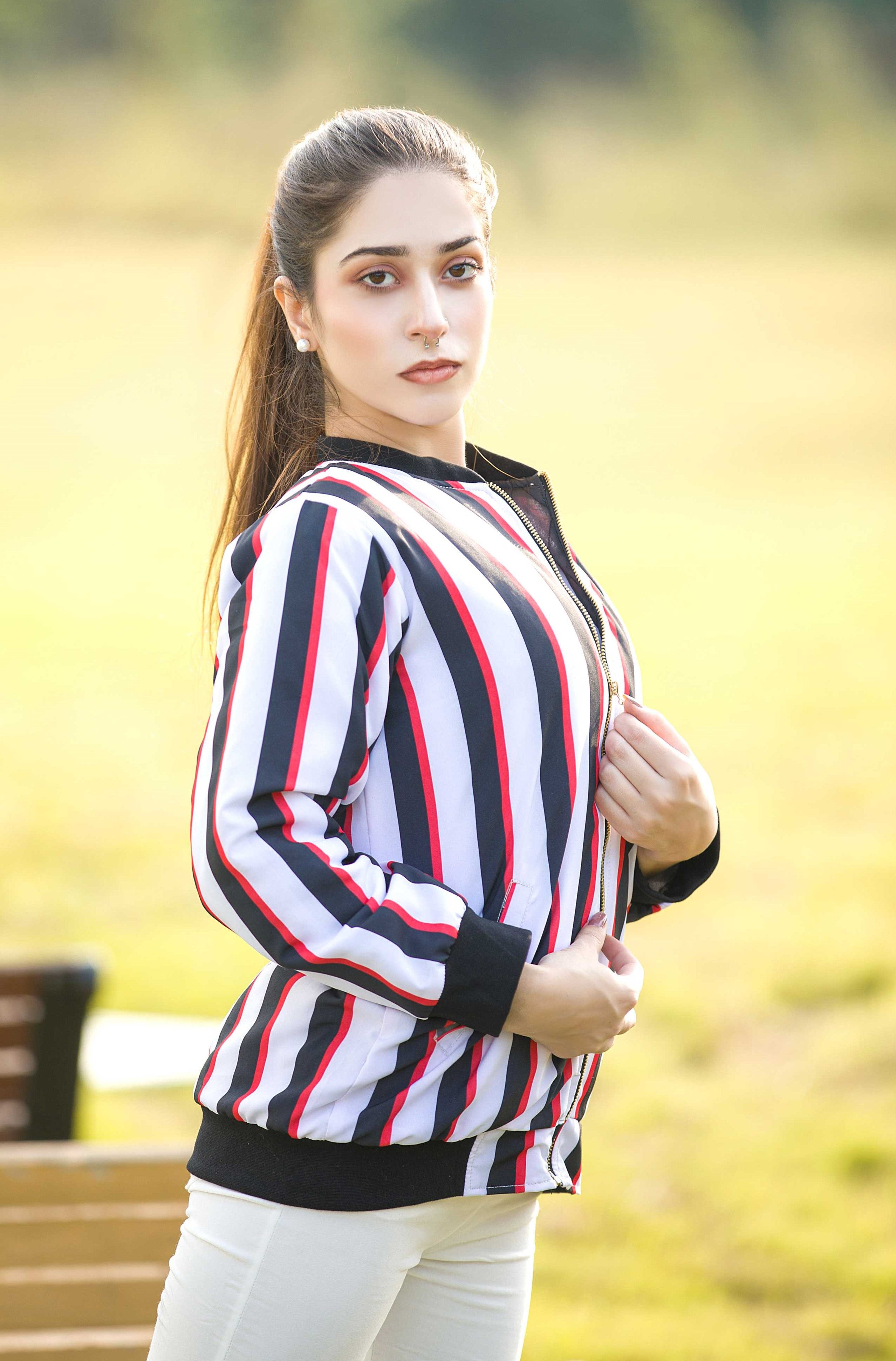 Ladies clearance striped jackets