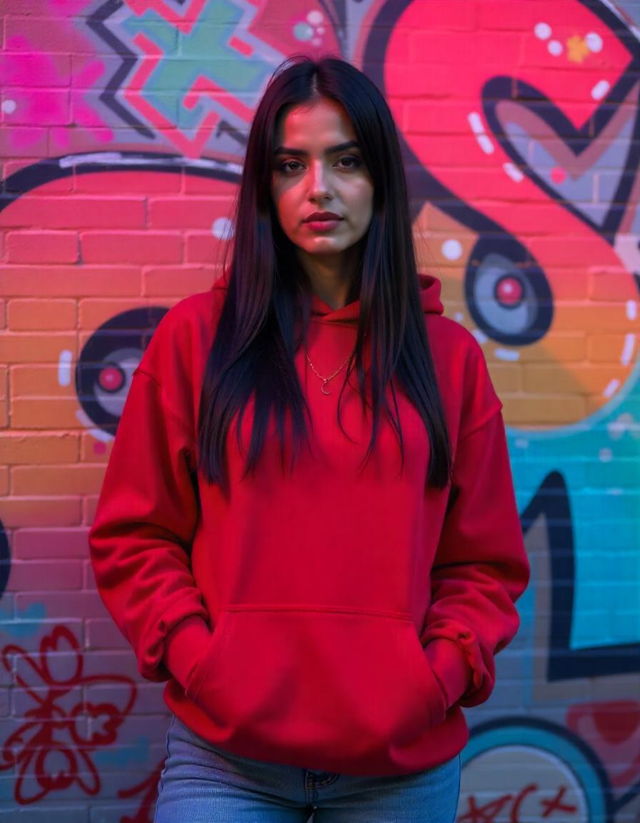 Plain Hoodie for her - Red