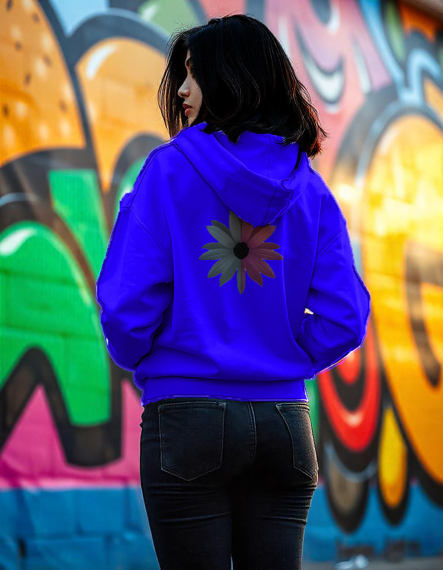 Flower Glow print hoodie