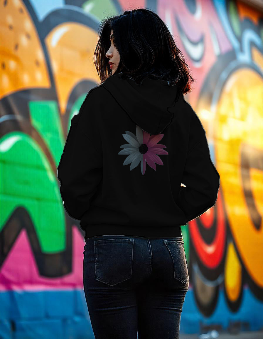 Flower Glow print hoodie